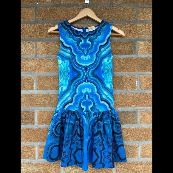 Torn By Ronny Kobo Digital Print Azure Blue Dress  XS - Picture 1 of 8